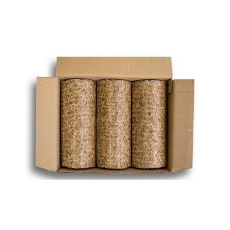 9 Bûches de bois densifiées 15KG - (Lot de 60)