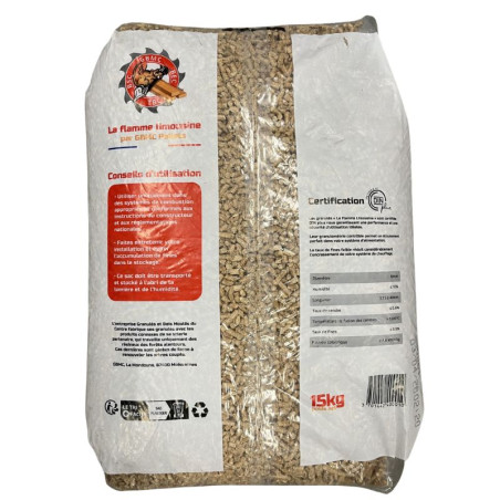 Pellets de Bois La Flamme Limousine 15 Kg Din Plus (70 sacs)
