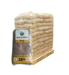 Sac et palette de Pellets Hauts de Flamme 15 Kg Din Plus