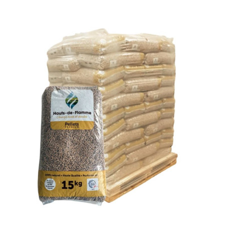Pellets de Bois Hauts de Flamme Din+ 15 Kg