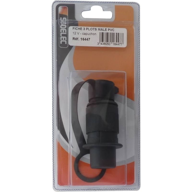 Fiche 3 Plots Mâle Plastique avec Capuchon Fiche 3 Plots Mâle Plastique avec Capuchon