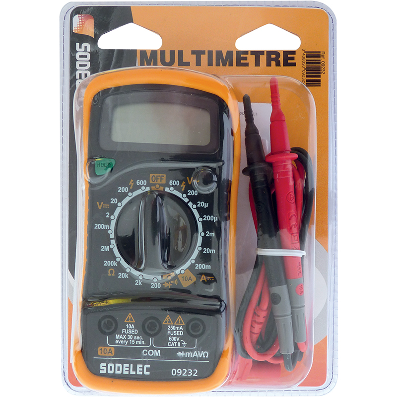 Multimètre digital avec écran LCD et test de continuité Multimètre digital avec écran LCD et test de continuité