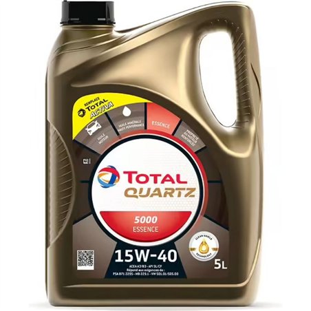 Huile moteur TotalEnergies Quartz 5000 essence 15W-40 2 L