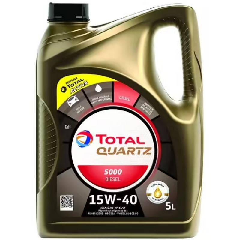 Huile moteur TotalEnergies Quartz 5000 Diesel 15W-40 5 L