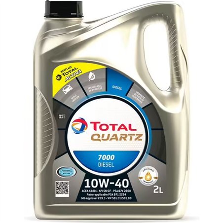 Huile Moteur TotalEnergies Quartz 7000 Diesel 15W-40 2 L