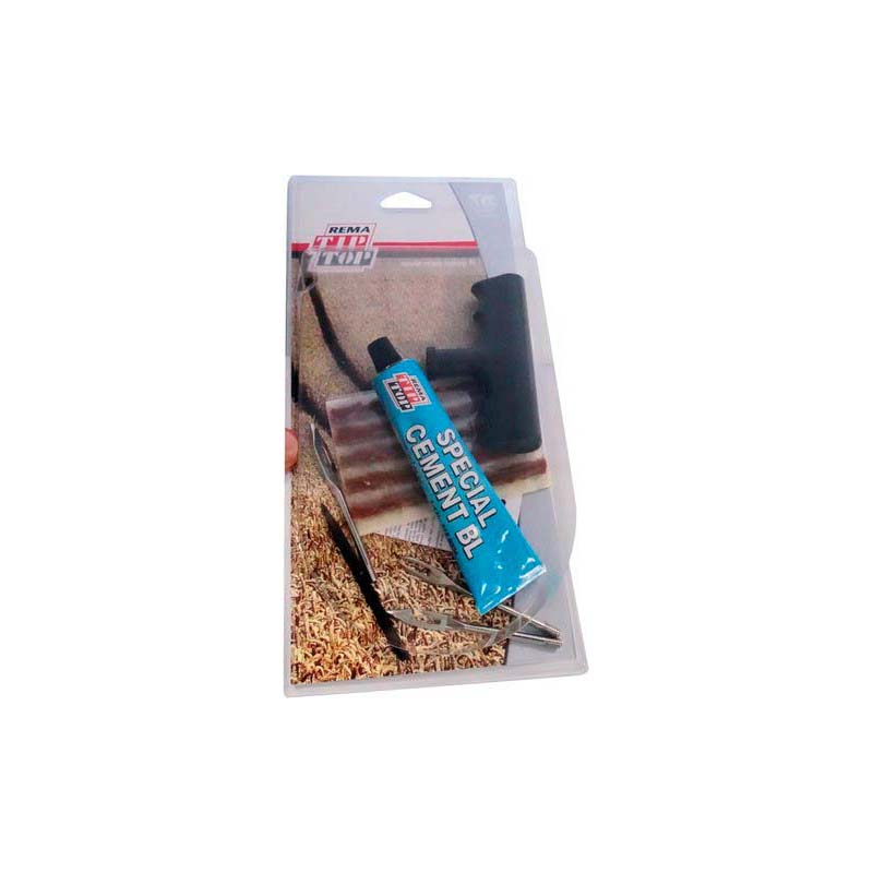 Kit de réparation pneus tubeless 7 pièces avec mèches et colle